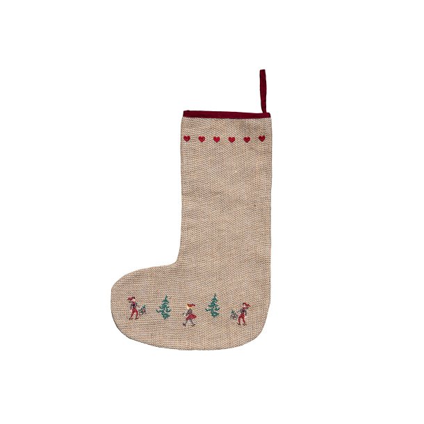 Speedtsberg Julepynt Julesok M/Broderi Linen 30x45 cm