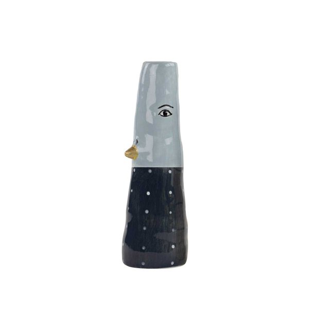 Vase M/Nb Dark Blue/Prik  D5x16 cm 