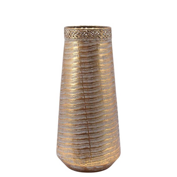 stå Trænge ind assimilation Vase M/Mønster Antik Guld H39/D18 cm - Vaser - www.TinyShop.dk