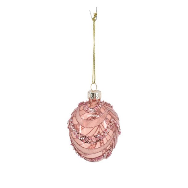 La Vida Evie Glasg Rose Glitter H9/D6 cm 